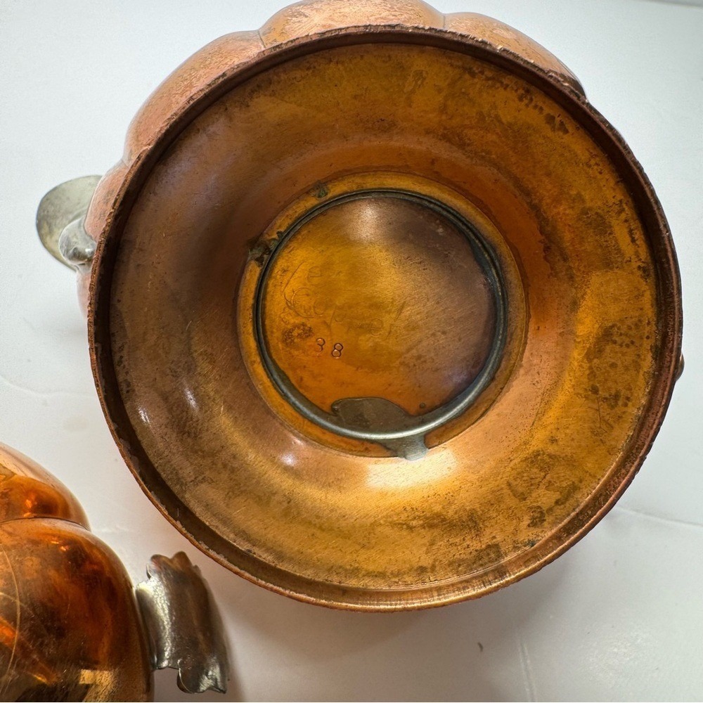Vintage 70s Venetian Copper Morton Parker Sugar Creamer Cottagecore Farmhouse - Picture 11 of 14
